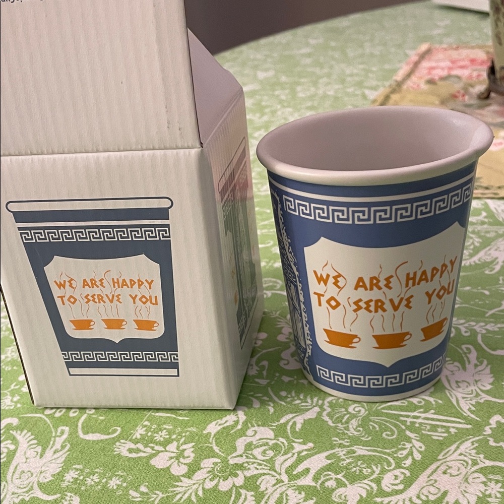 Blue and White Coffee Cup